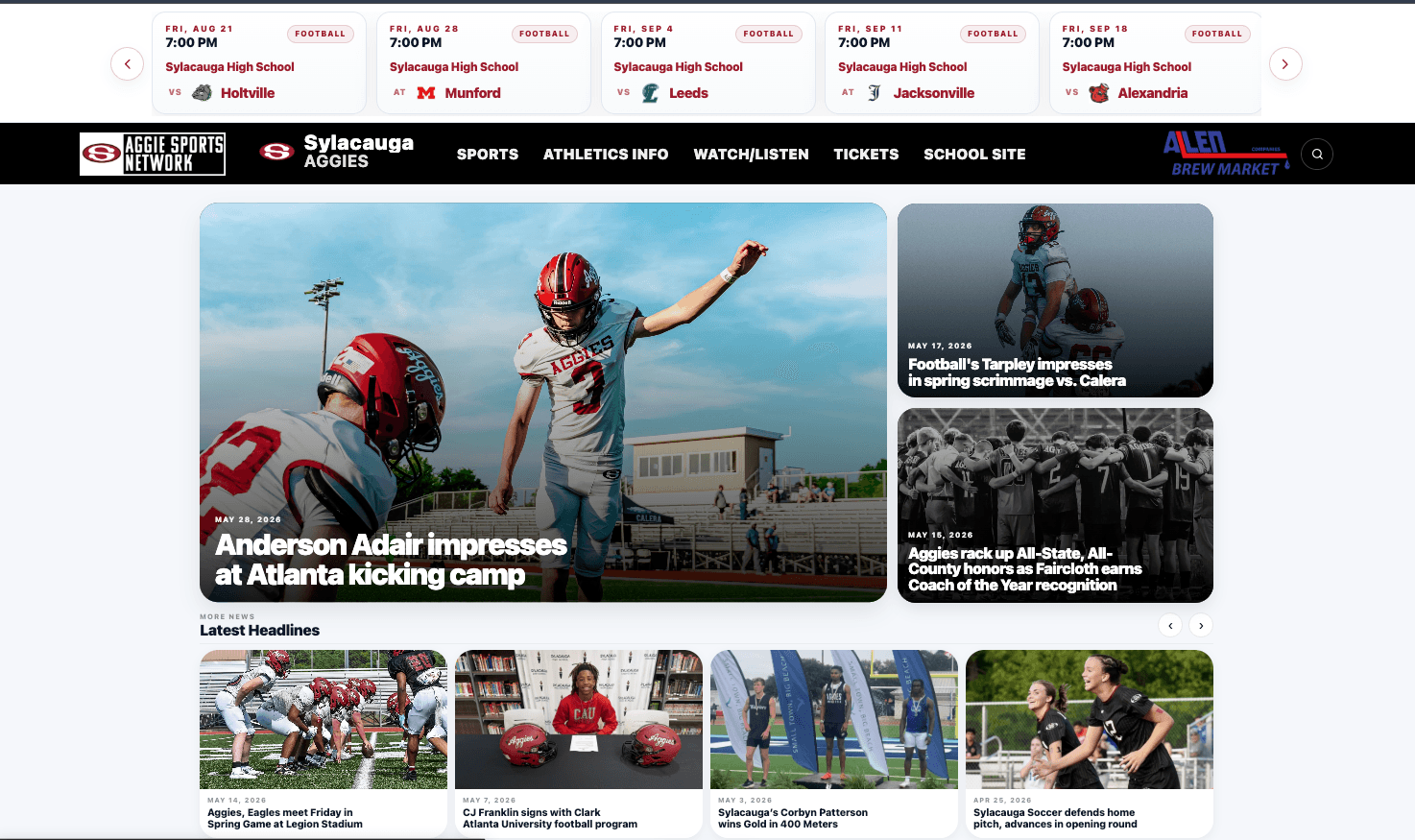 AthleticOS website homepage screenshot